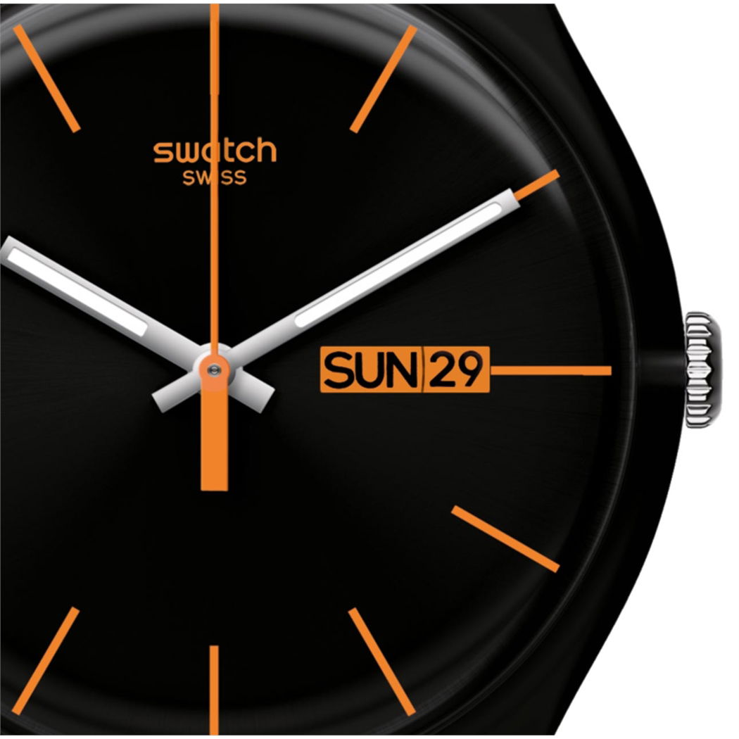 Swatch SUOB704 Siyah Turuncu İndeksli Erkek Saati