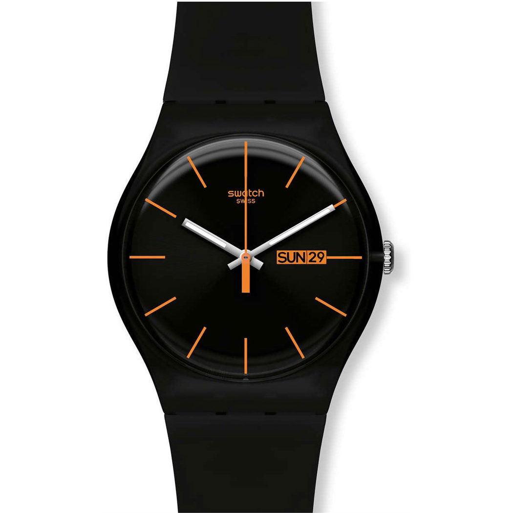 Swatch SUOB704 Siyah Turuncu İndeksli Erkek Saati