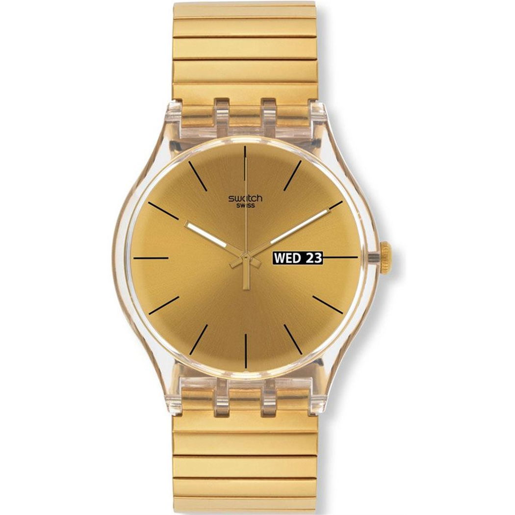 Swatch SUOK702A Altın Rengi Lastikli Bayan Saati