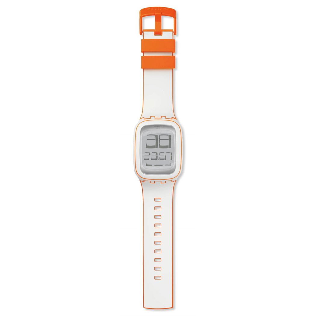 Swatch Dijital Saat Surw106 Silikon Beyaz Kordonlu