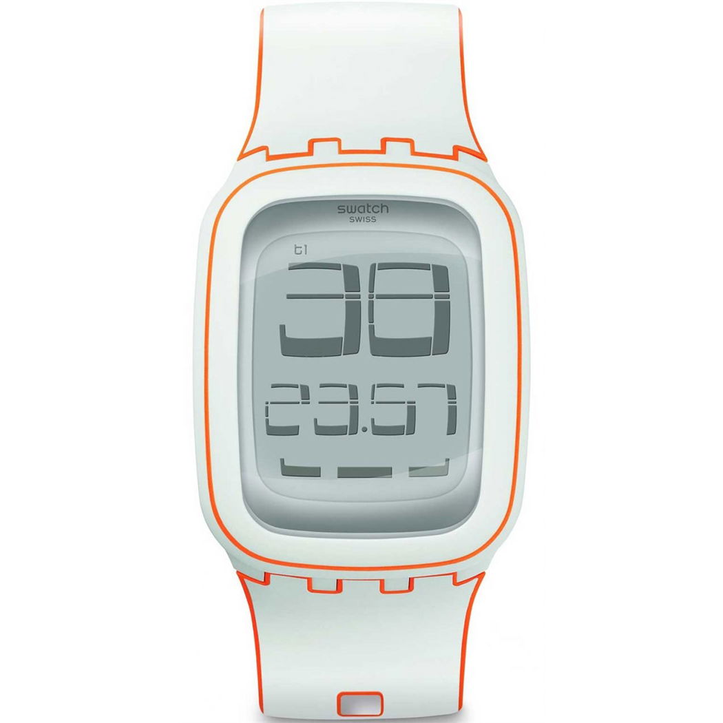 Swatch Dijital Saat Surw106 Silikon Beyaz Kordonlu