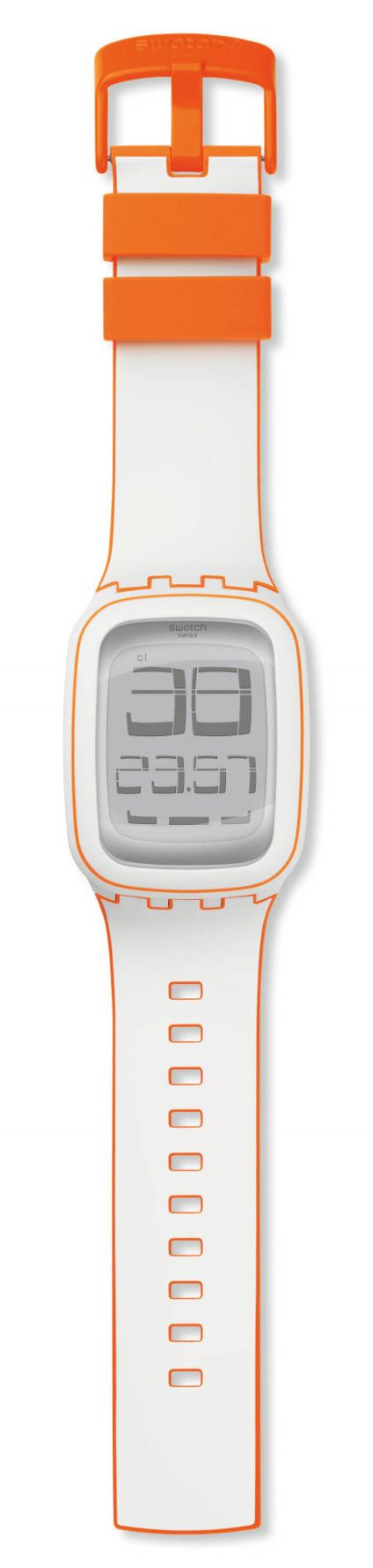 Swatch Dijital Saat Surw106 Silikon Beyaz Kordonlu