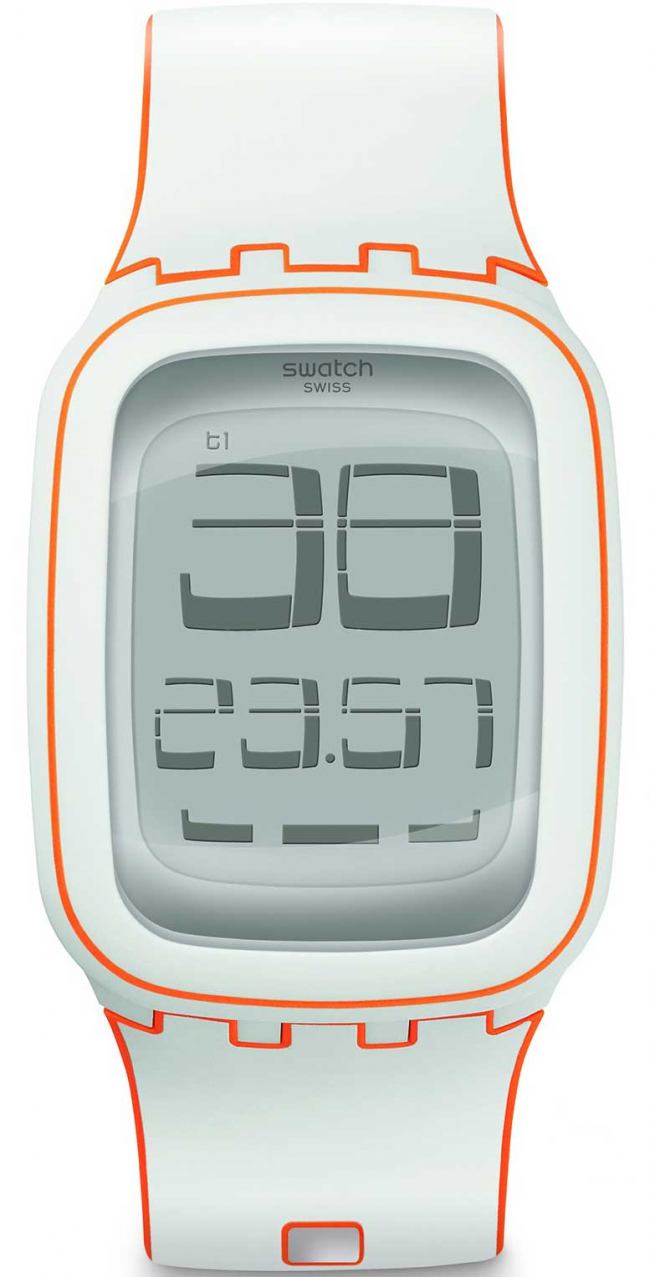 Swatch Dijital Saat Surw106 Silikon Beyaz Kordonlu