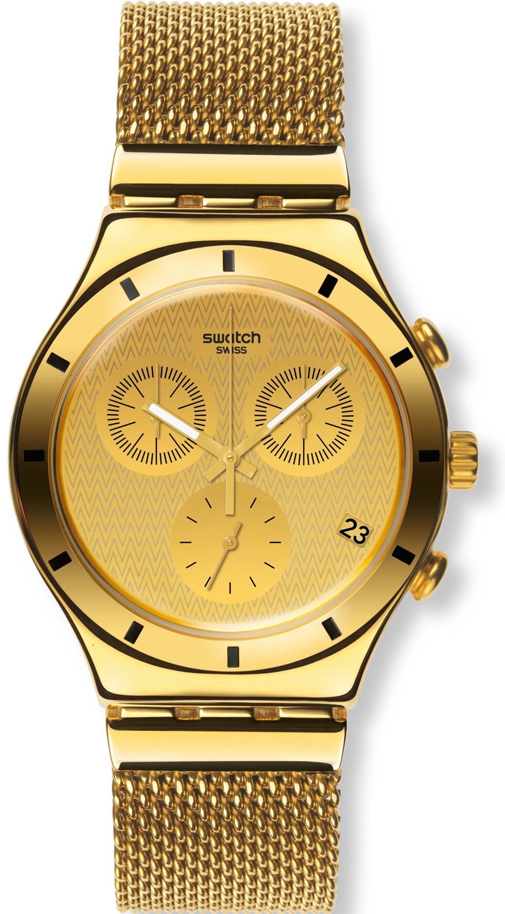 Swatch Altın Rengi Ycg410ga Kronometreli Kol Saati 