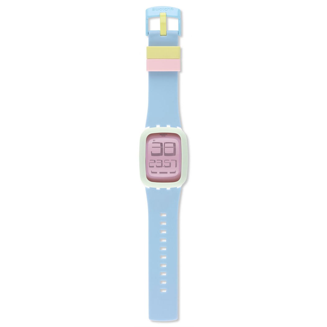 Swatch Dijital Saat Surw114 Açık Mavi Silikon