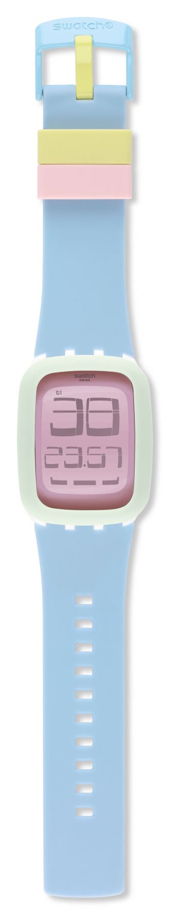 Swatch Dijital Saat Surw114 Açık Mavi Silikon