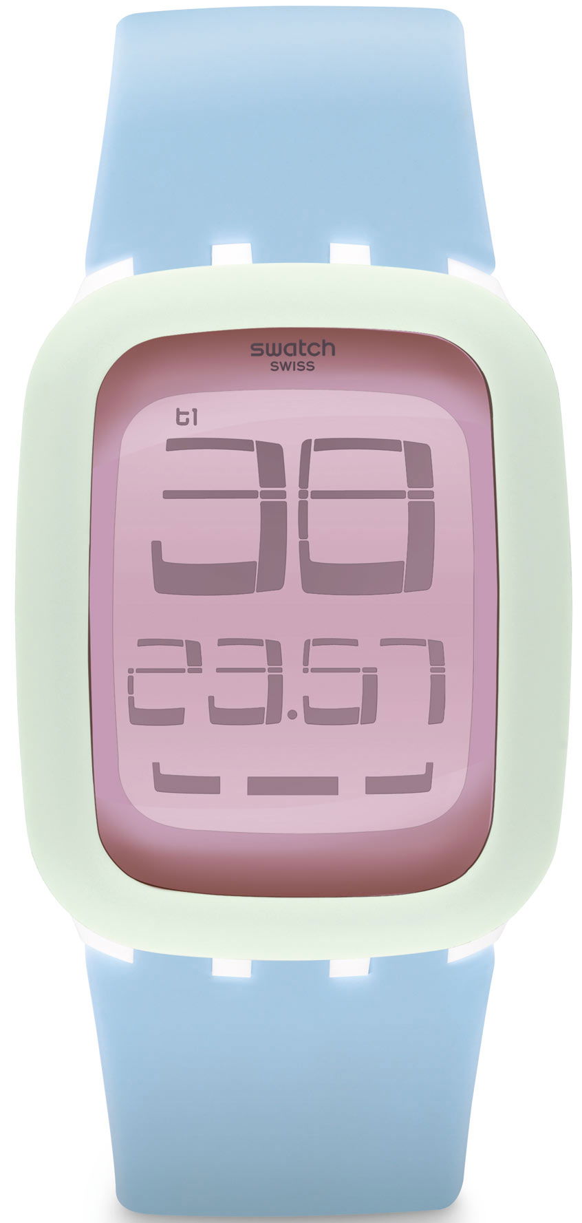 Swatch Dijital Saat Surw114 Açık Mavi Silikon