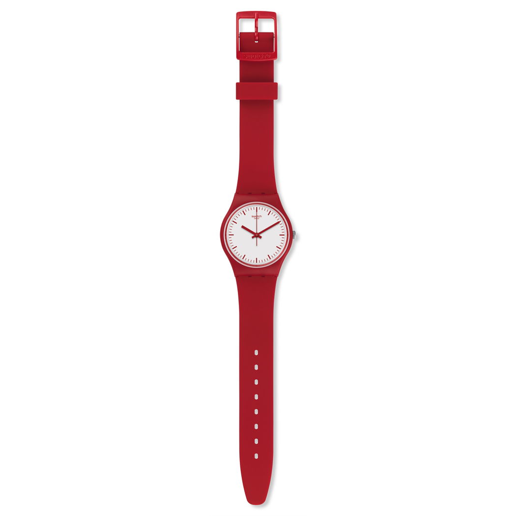 Swatch Gr172 Kırmızı Silikon Kordonlu Saat