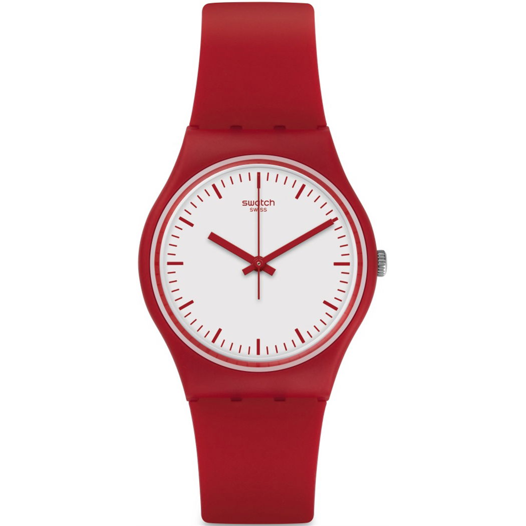 Swatch Gr172 Kırmızı Silikon Kordonlu Saat