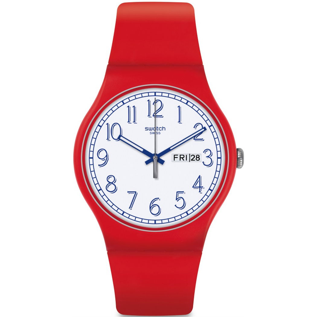 Swatch Suor707 Silikon Kırmızı Saat