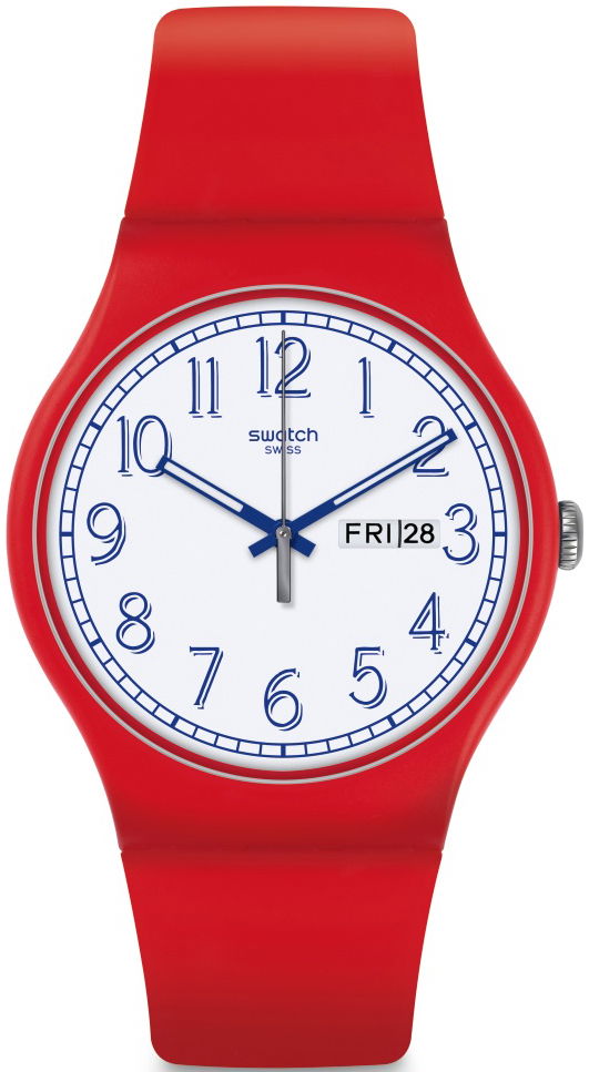 Swatch Suor707 Silikon Kırmızı Saat