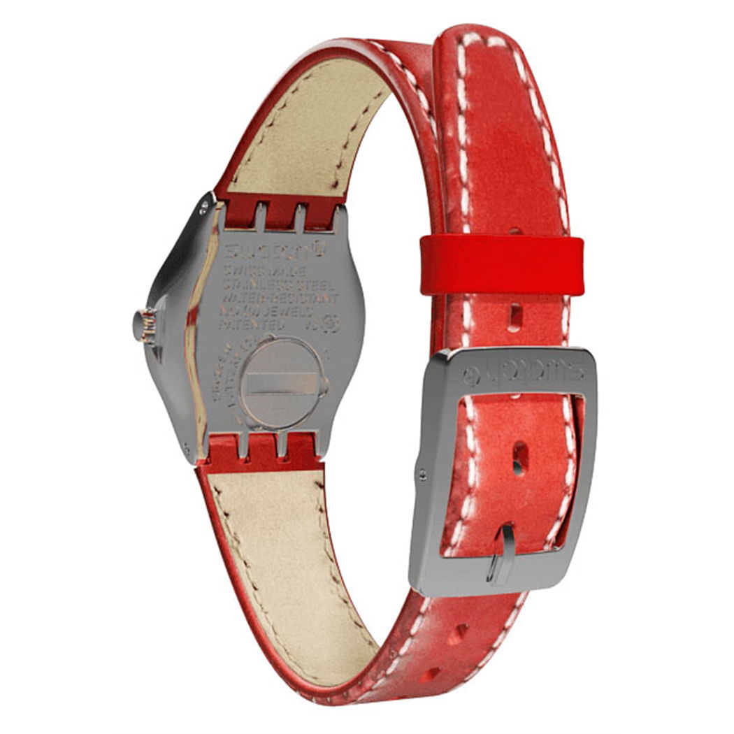 Swatch Irony Yss307 Kırmızı Deri Küçük Bayan Saati