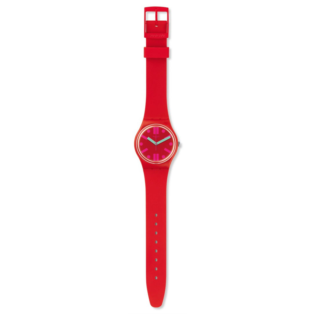 Swatch Gr170 Silikon Kordon Kırmızı Bayan Saati