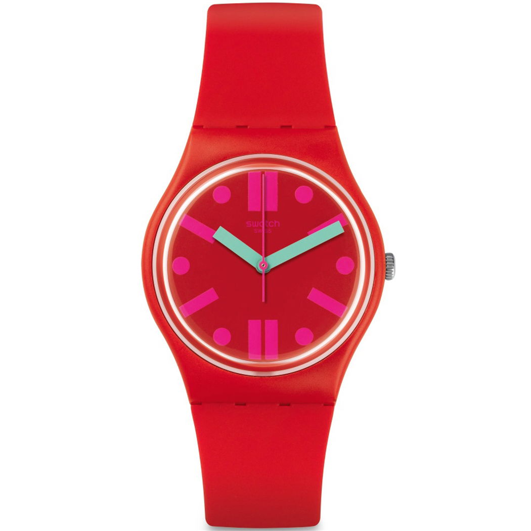 Swatch Gr170 Silikon Kordon Kırmızı Bayan Saati
