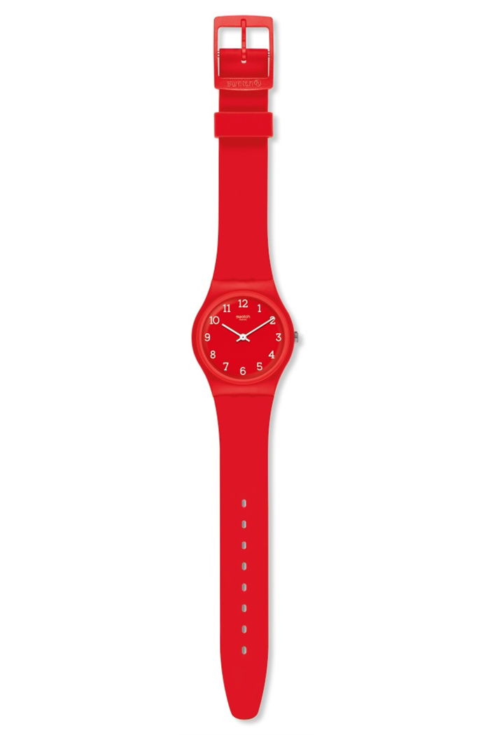 Swatch Gr175 Silikon Kordonlu Rakamlı Kırmızı Saat