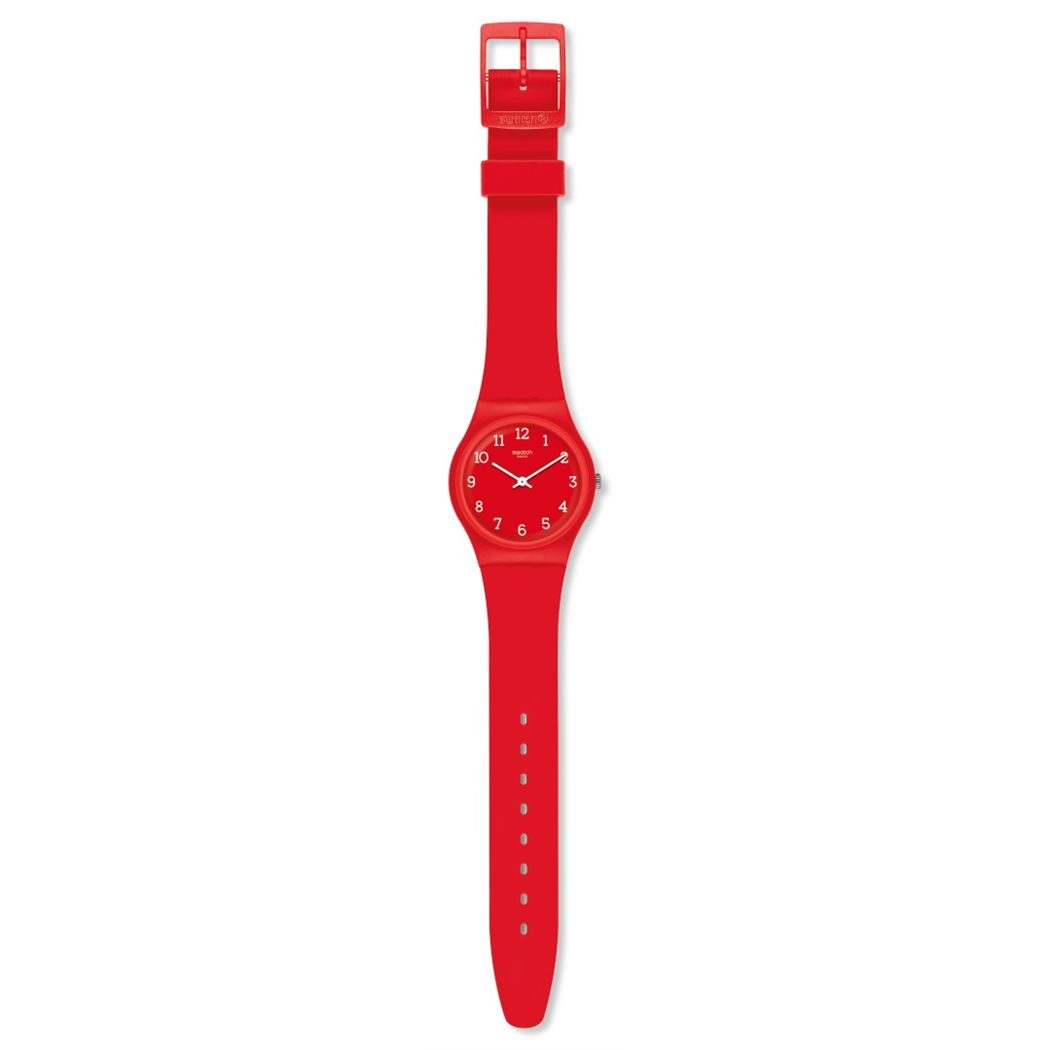 Swatch Gr175 Silikon Kordonlu Rakamlı Kırmızı Saat