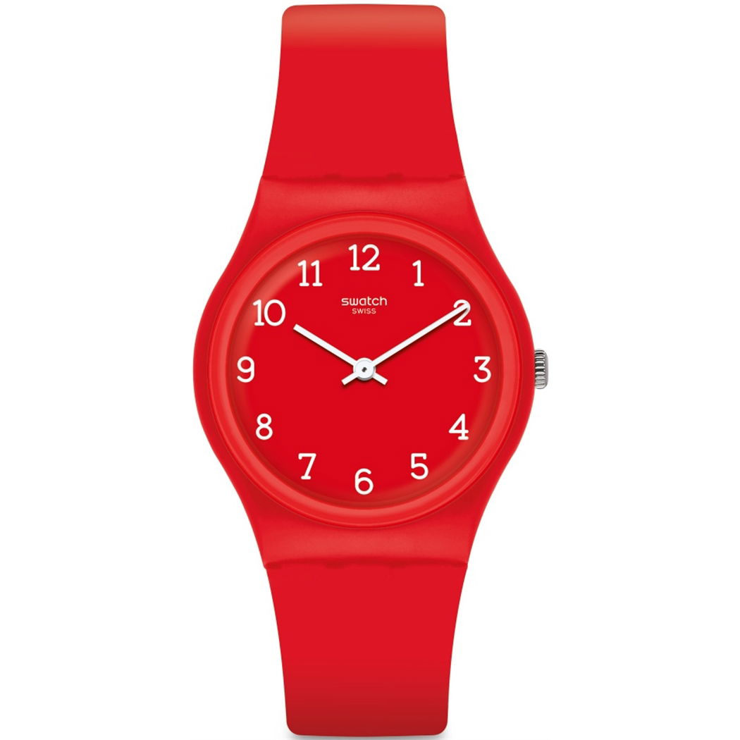 Swatch Gr175 Silikon Kordonlu Rakamlı Kırmızı Saat