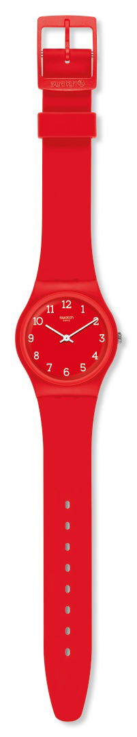 Swatch Gr175 Silikon Kordonlu Rakamlı Kırmızı Saat