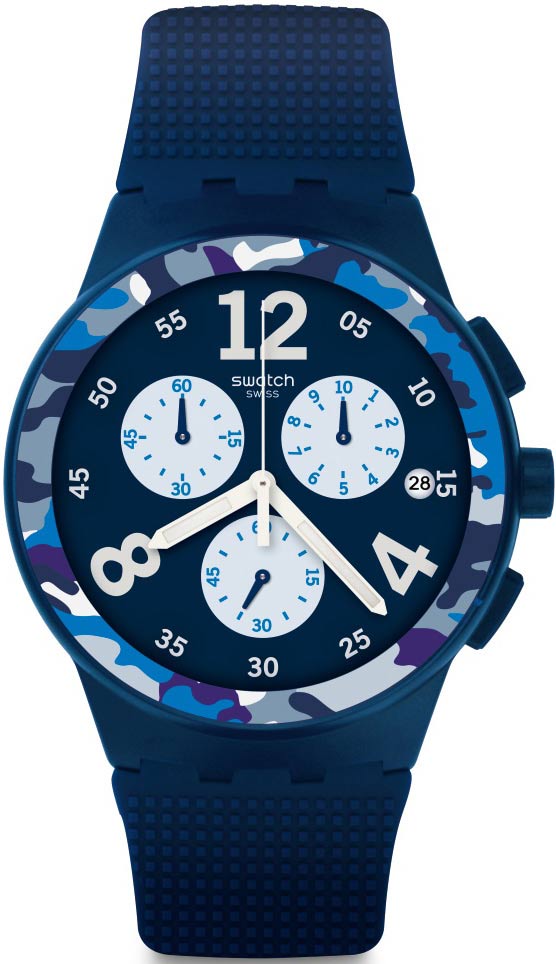 Swatch Susn414 Mavi Kronometreli Silikon Kordonlu