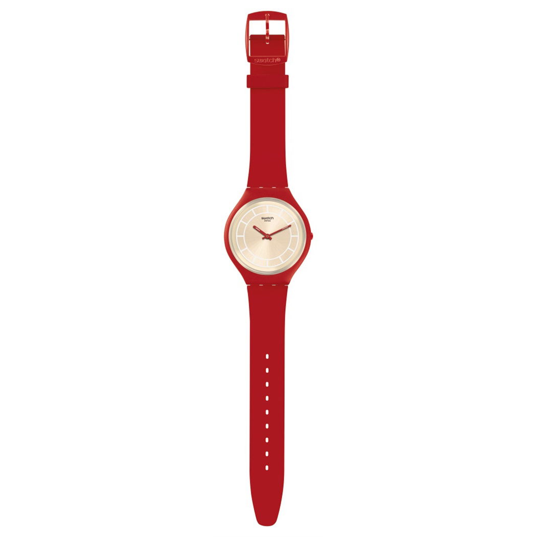 Swatch Skin Svur100 Kırmızı İnce Bayan Saati