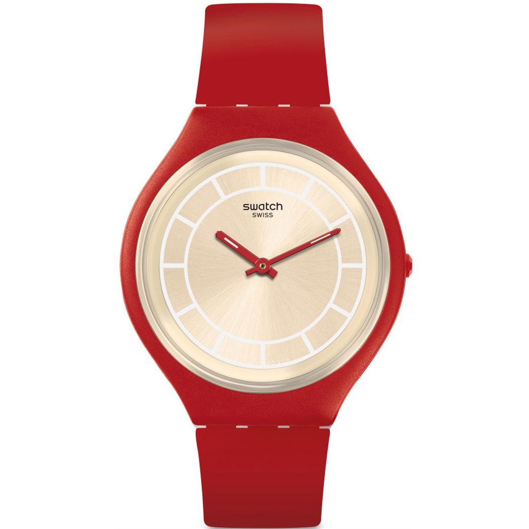 Swatch Skin Svur100 Kırmızı İnce Bayan Saati