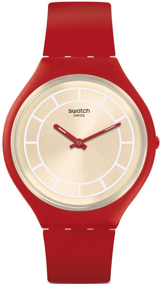 Swatch Skin Svur100 Kırmızı İnce Bayan Saati