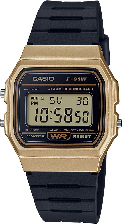 Casio F-91wm-9adf Retro Gold Siyah Silikon Saat