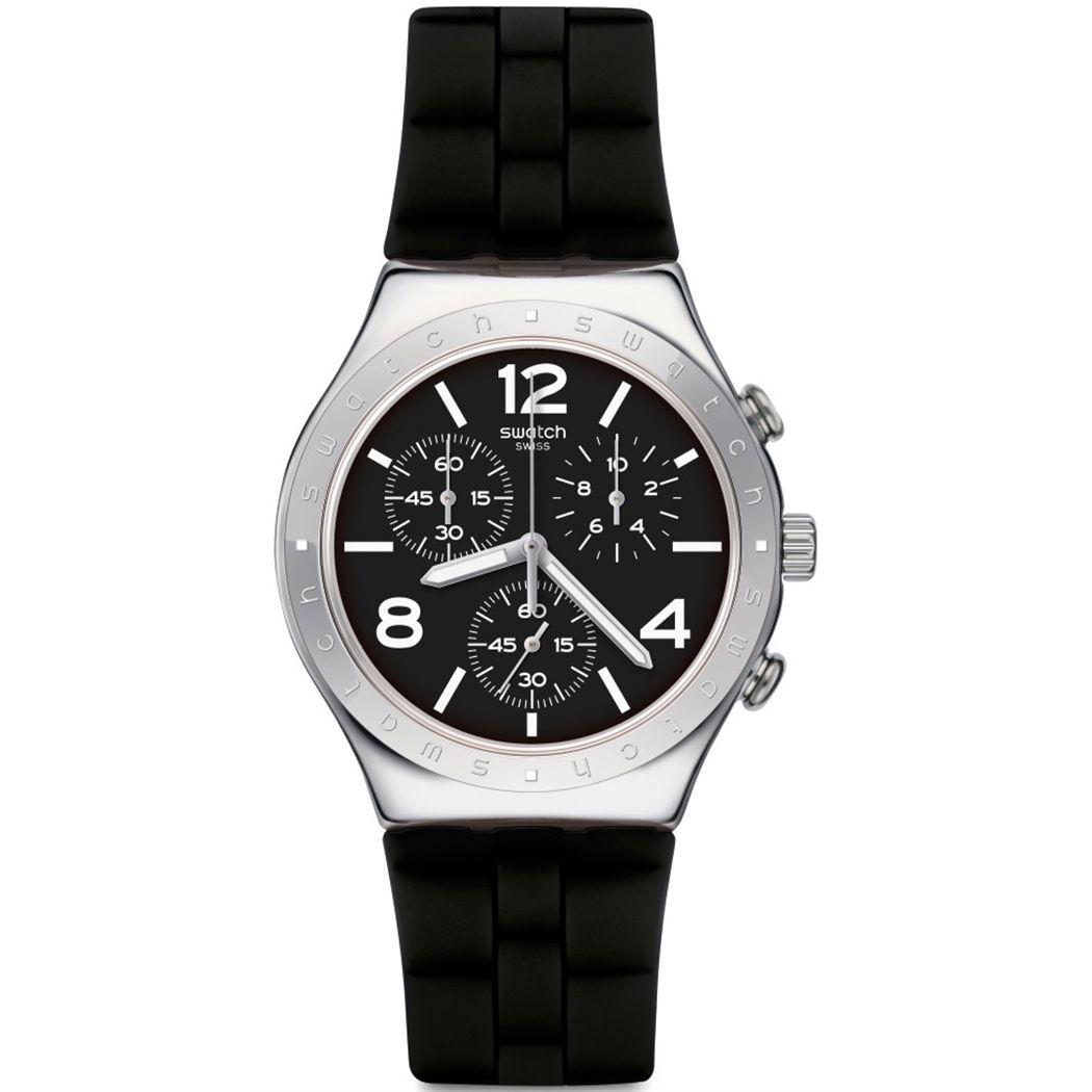 Swatch Irony Siyah Silikon Kayışlı Kol Saati YCS116
