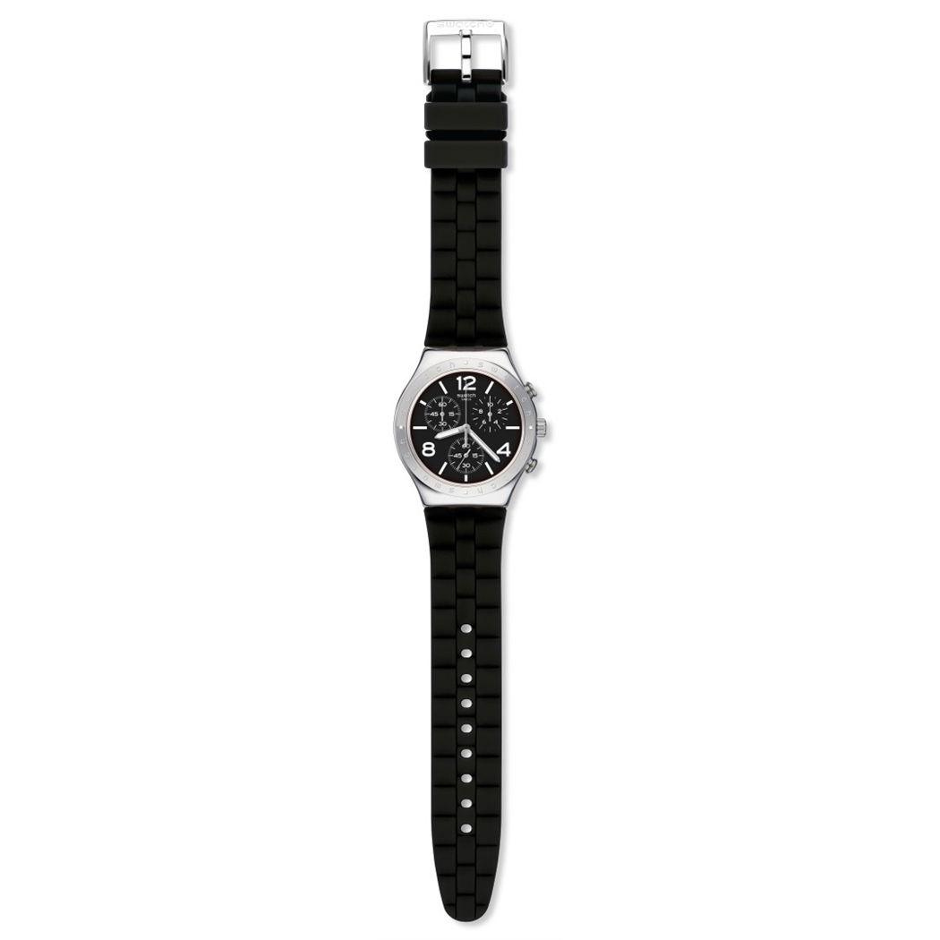 Swatch Irony Siyah Silikon Kayışlı Kol Saati YCS116