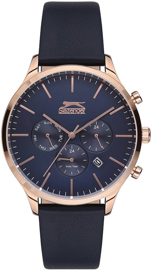 Slazenger Sl.9.1524.2.03 Erkek Lacivert Deri Saat
