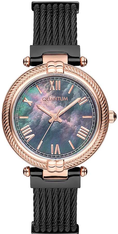 Quantum Iml711.450 Bayan Siyah Çelik Örgü Saat