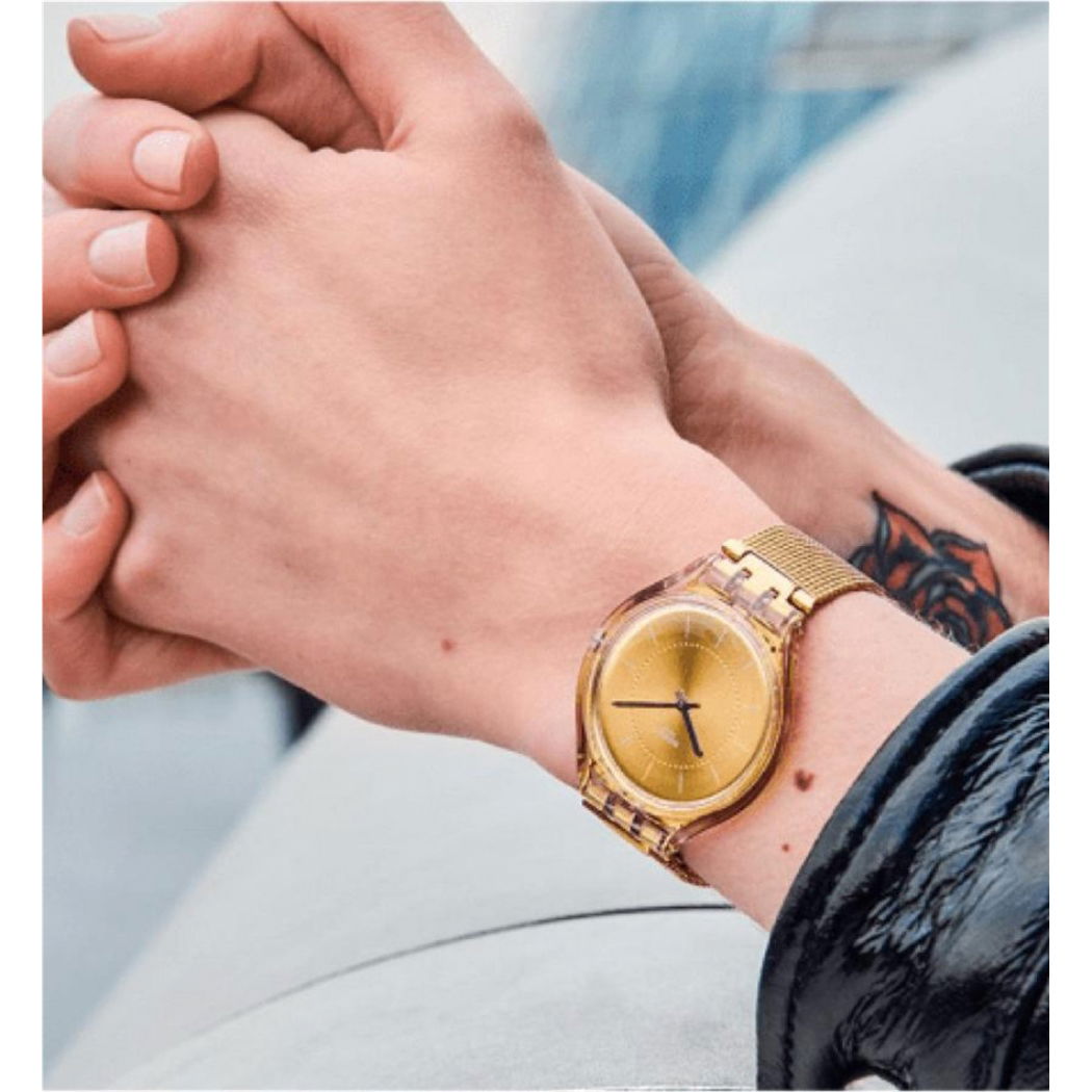 Swatch Svok100m Altın Rengi Hasır Saat