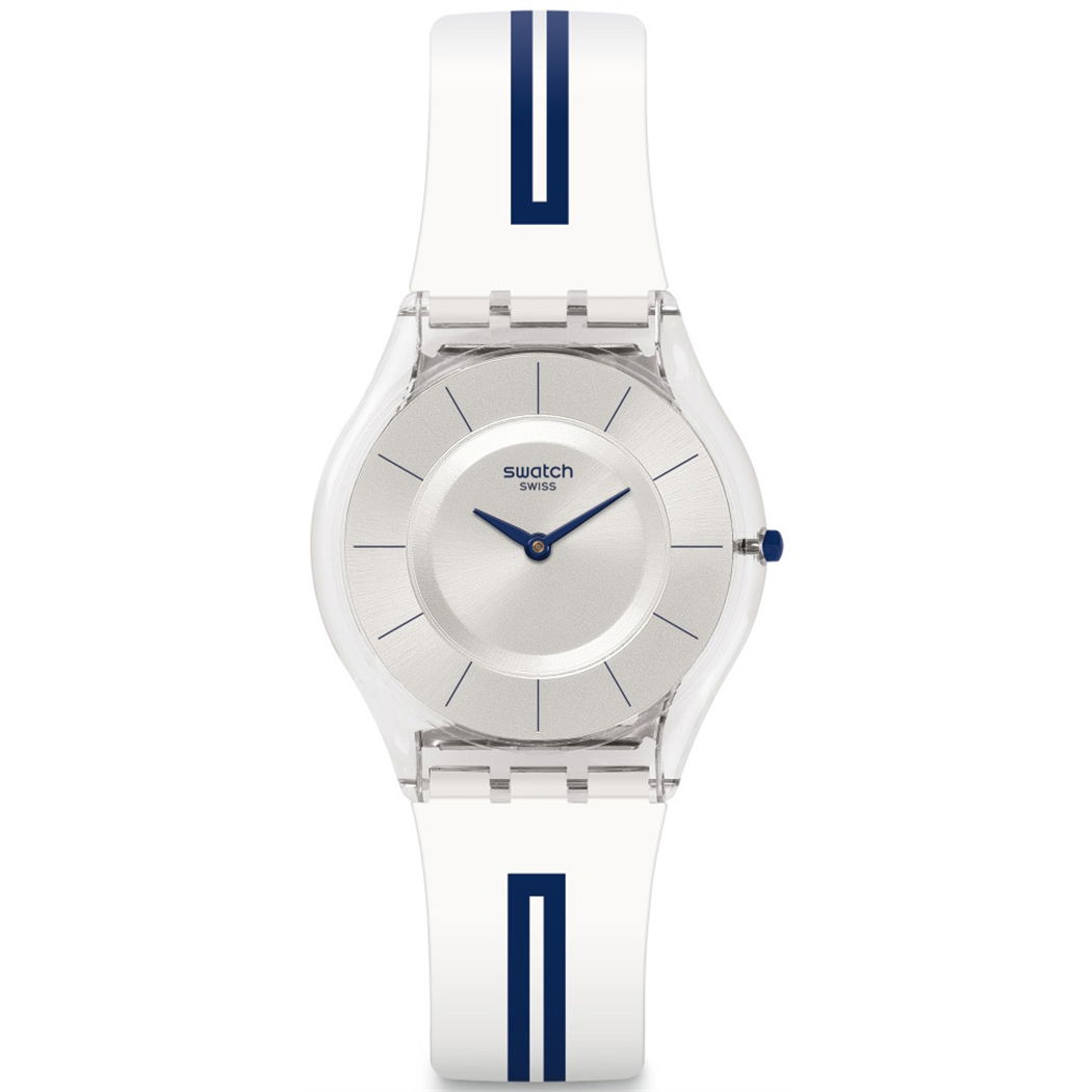 Swatch Sfe112 Bayan İnce Beyaz Silikon Kayışlı Saat