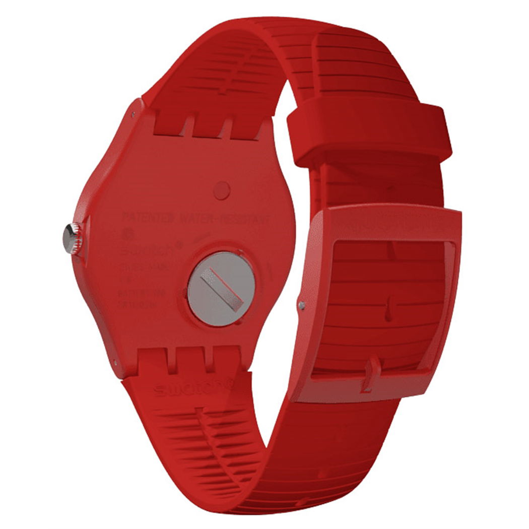 Swatch SUOR400 New Gent Kırmızı Silikon Kayışlı