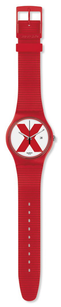 Swatch SUOR400 New Gent Kırmızı Silikon Kayışlı
