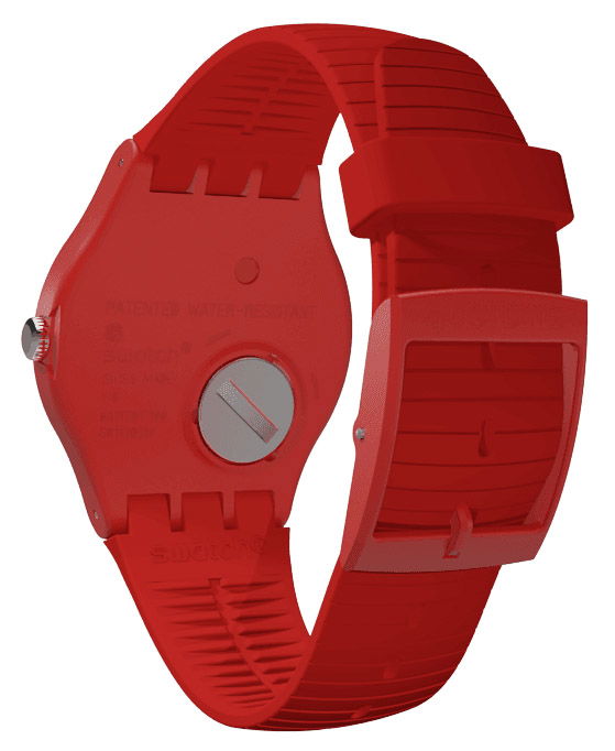 Swatch SUOR400 New Gent Kırmızı Silikon Kayışlı