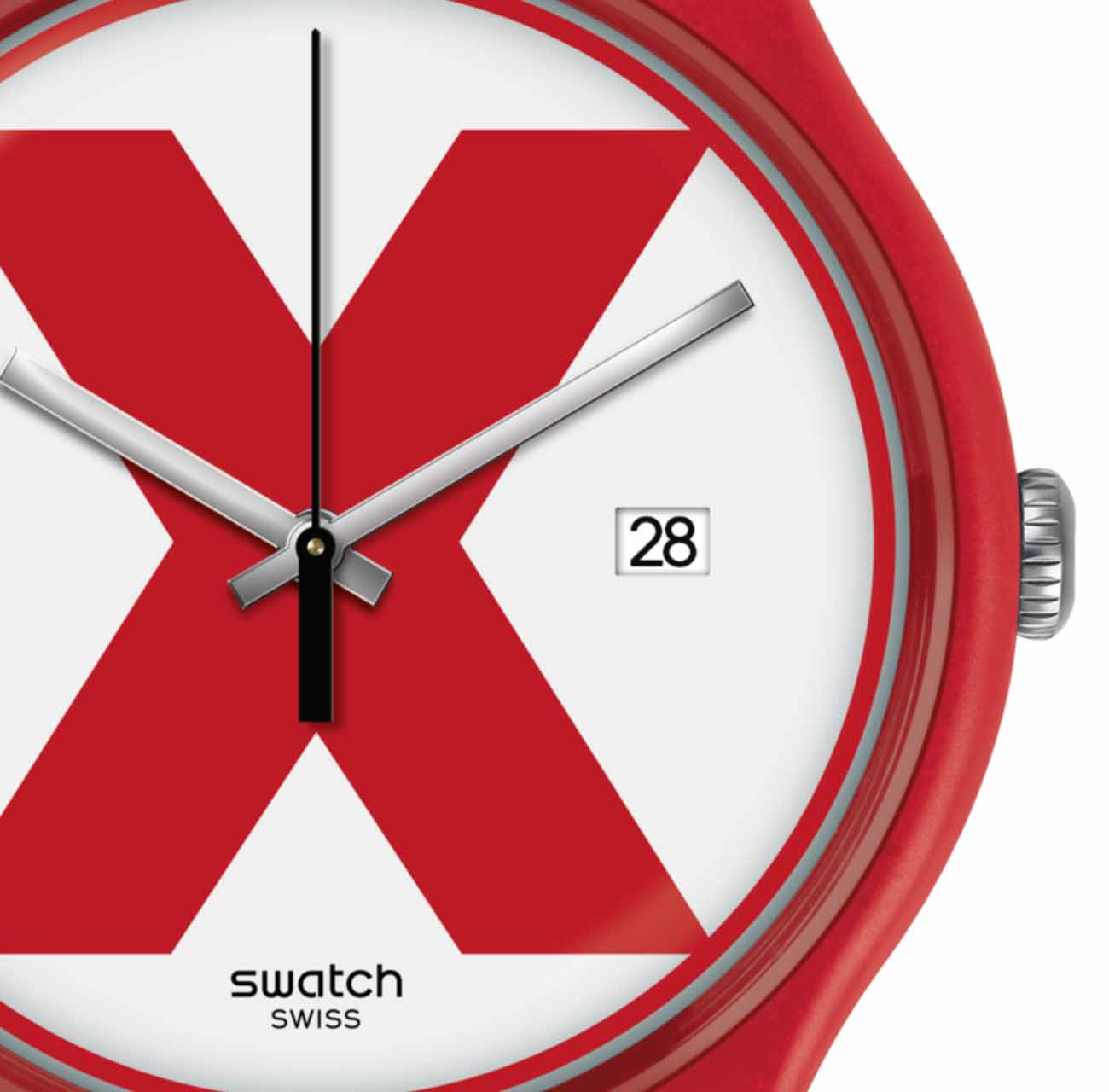 Swatch SUOR400 New Gent Kırmızı Silikon Kayışlı