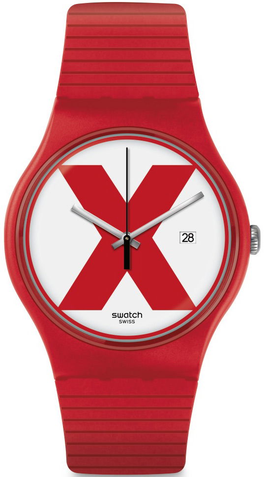 Swatch SUOR400 New Gent Kırmızı Silikon Kayışlı