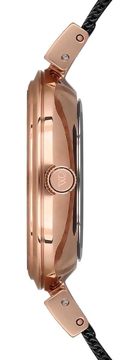 Wesse Wwl104603 Bayan Siyah Hasır Taşlı Kol Saati