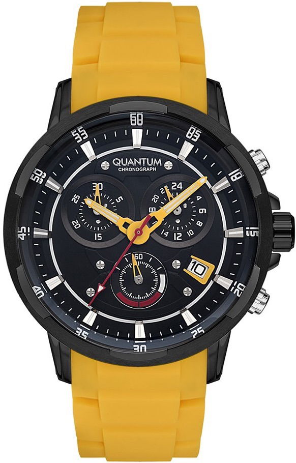 Quantum Pwg714.654 Sarı Silikon Kordonlu Saat