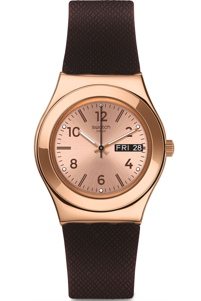 Swatch Irony Brownee Kadın Silikon Kayış Saat Ylg701