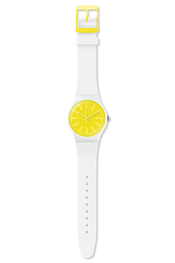 Swatch Beyaz Saat Sarı Cam SUOW165