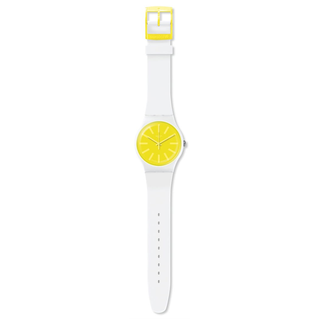 Swatch Beyaz Saat Sarı Cam SUOW165