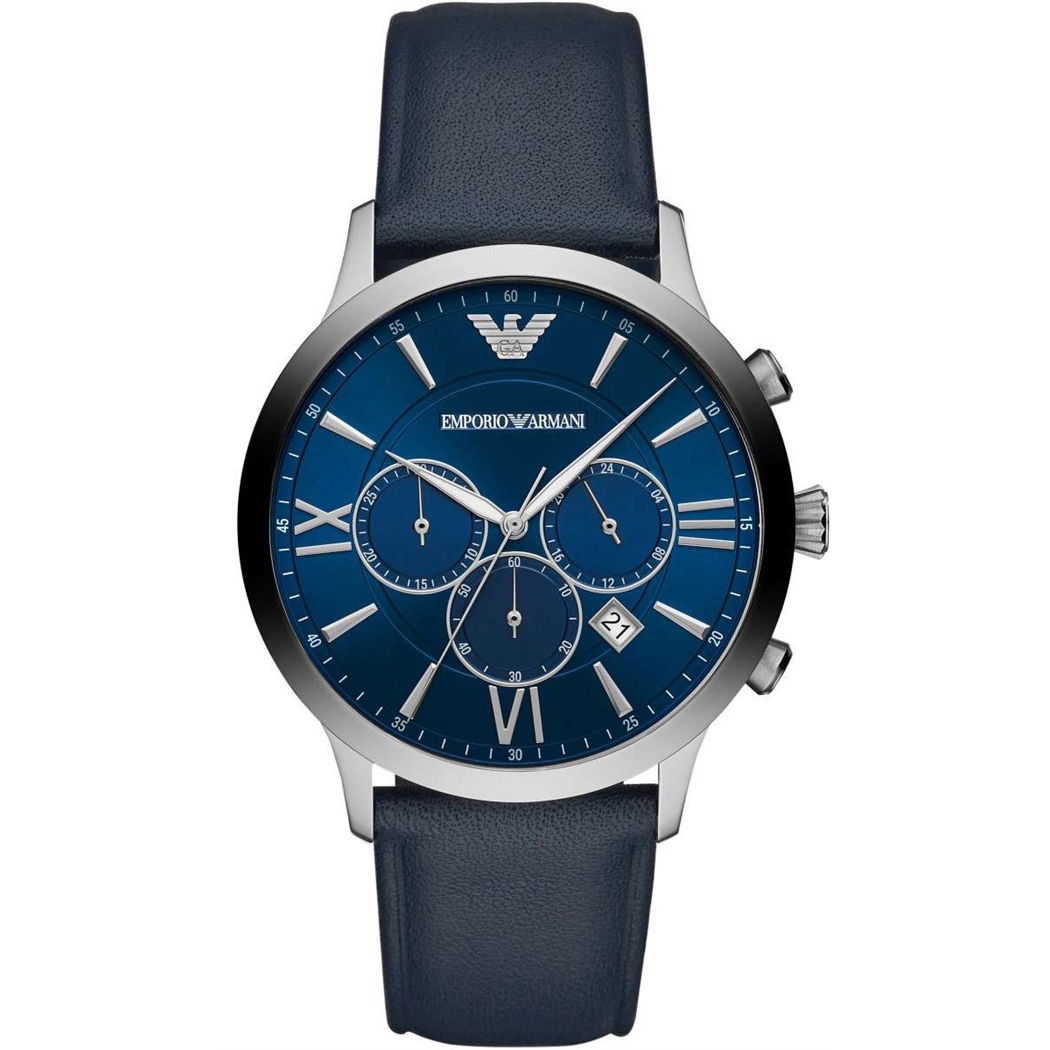 Emporio Armani Lacivert Deri Erkek Saati AR11226