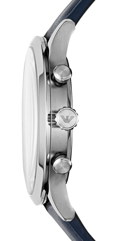 Emporio Armani Lacivert Deri Erkek Saati AR11226