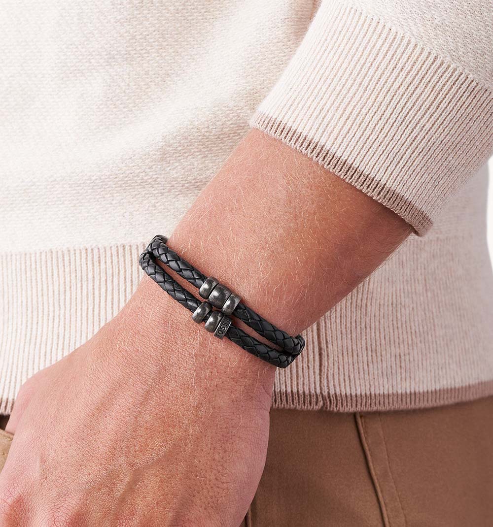 Fossil Jf85460-040 Erkek Deri Bileklik