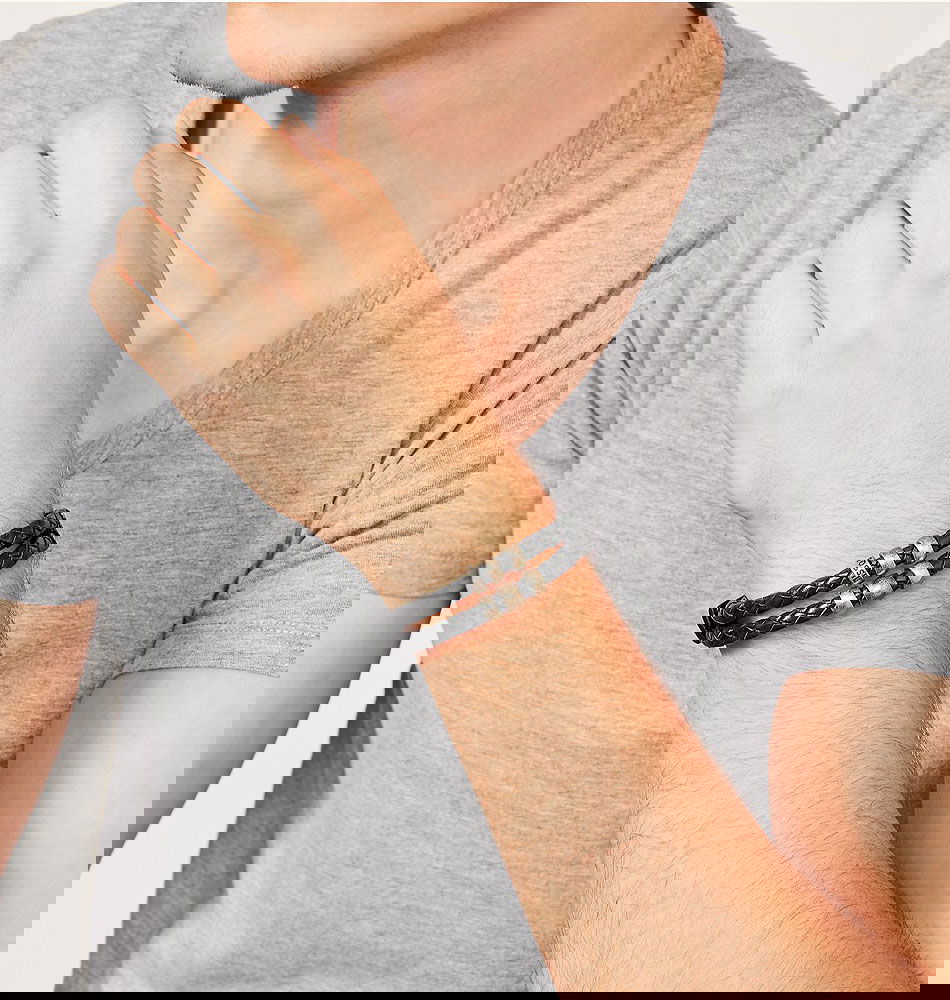 Fossil Jf85460-040 Erkek Deri Bileklik