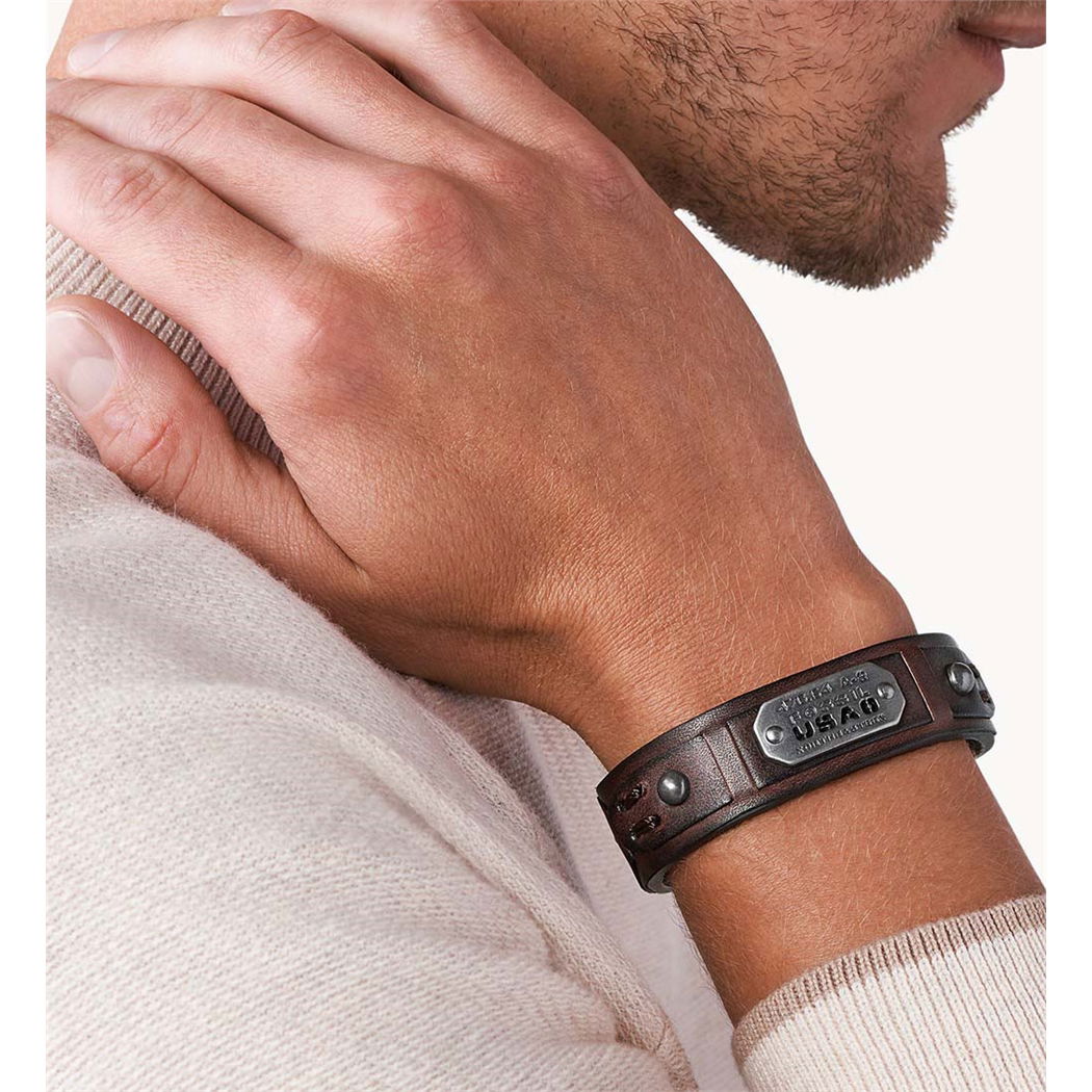 Fossil Jf86562-040 Erkek Deri Bileklik