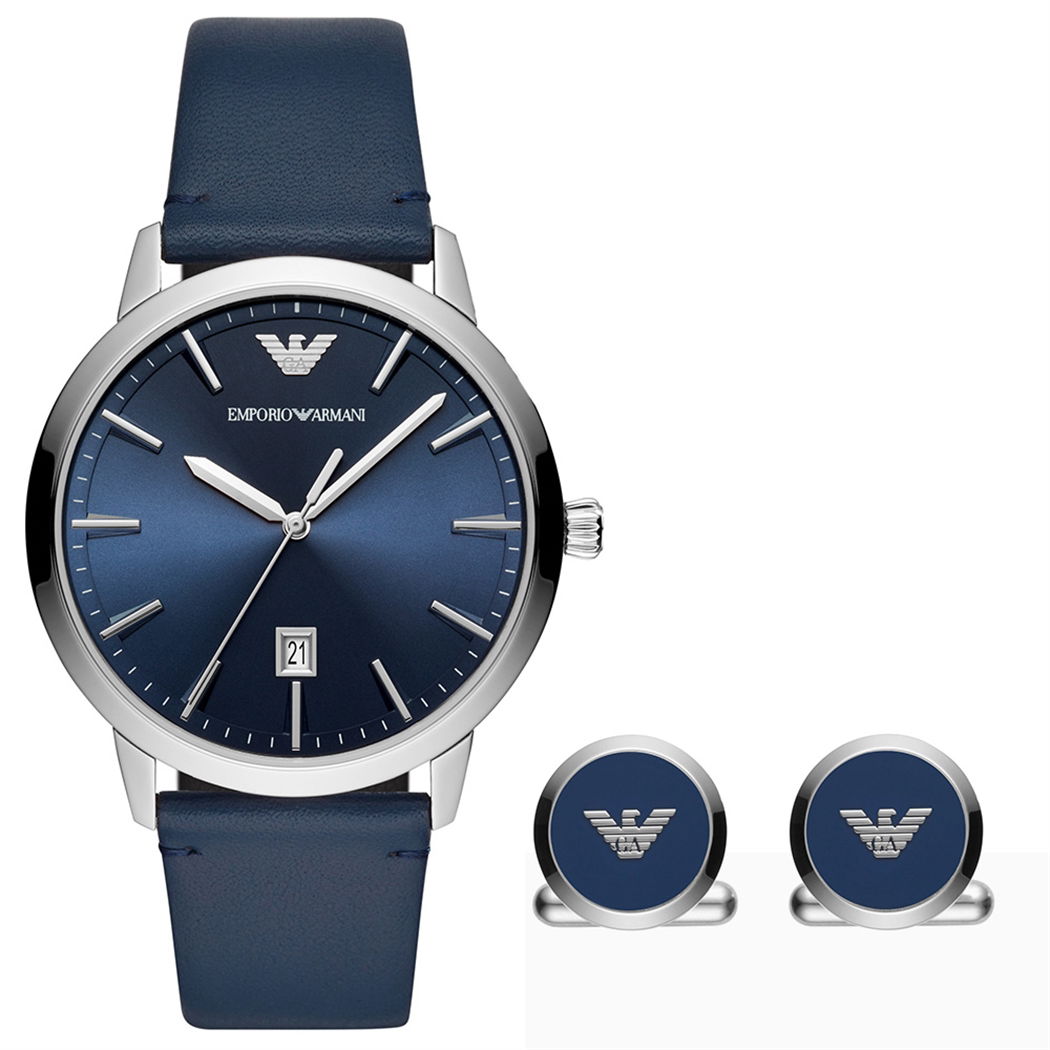 Emporio Armani Set Saat ve Kol Düğmesi AR80032