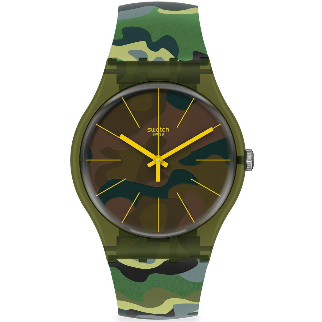 Swatch SUOG114 CAMOUFOREST Kamuflaj Desenli